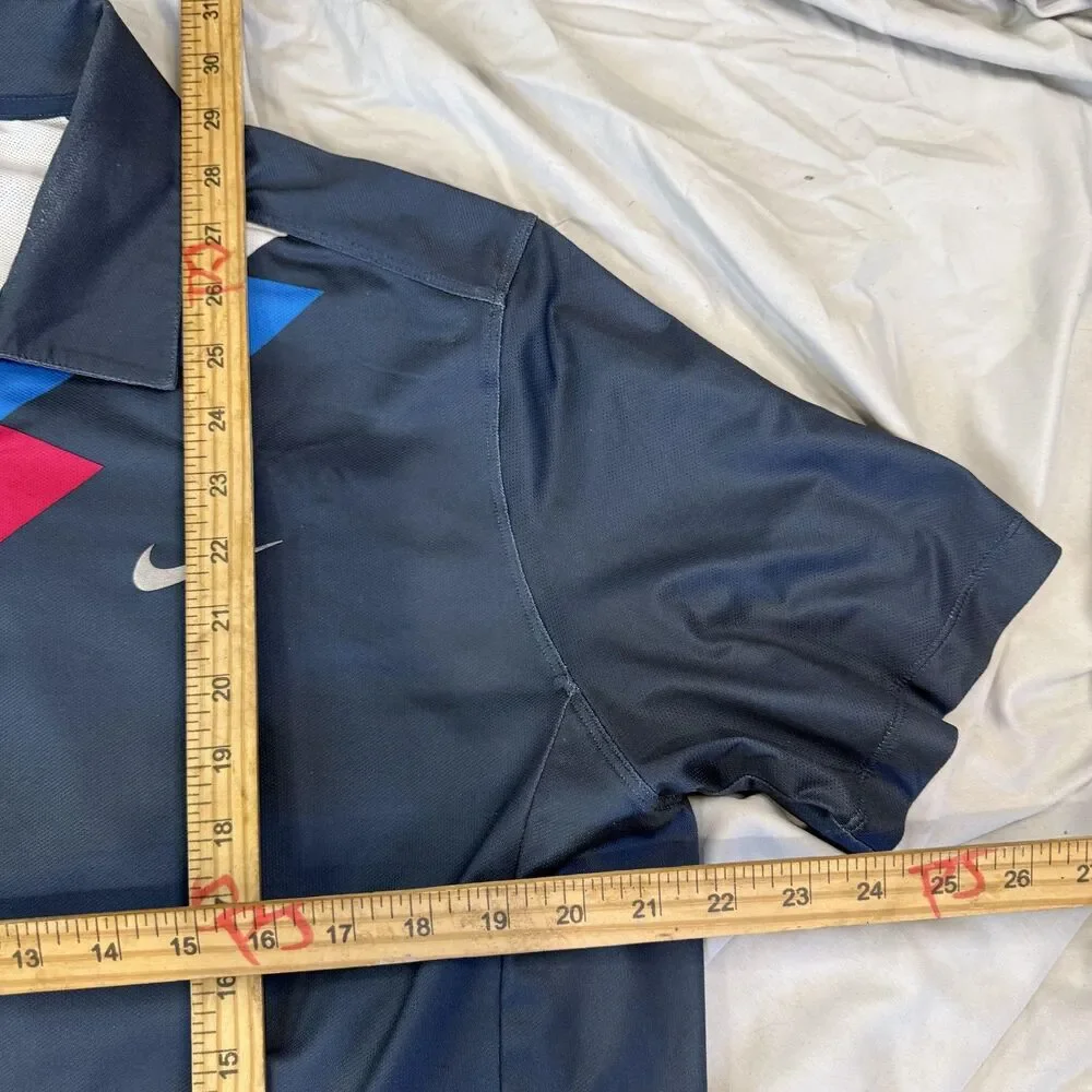 Nike Polo Shirt‎ Mens L Blue Golf Dri-FIT Tour Performance Moisture Wicking